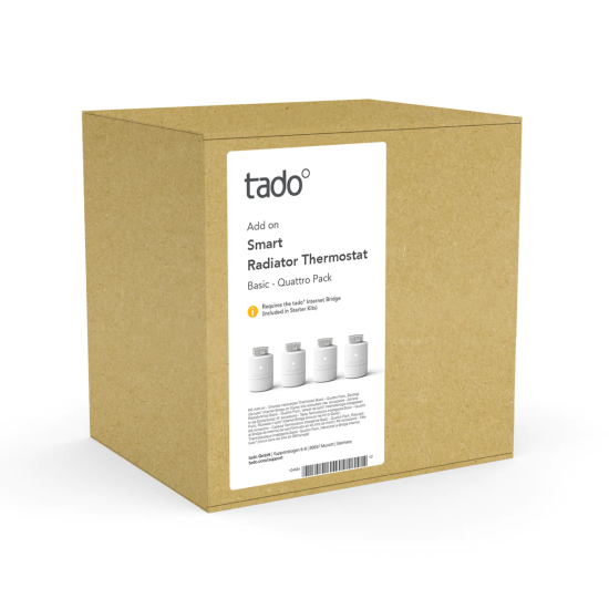 Tado Smart Radiator Thermostat V3+ Basic Quattro Pack Tado Smart Radiator Thermostat V3+ Basic Quattro Pack